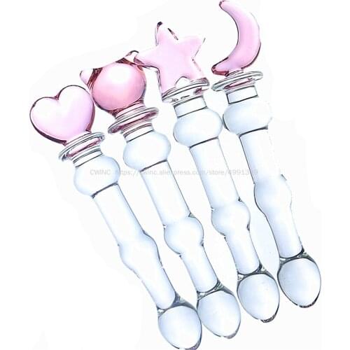 Heart Fairy Pen Style Female Masturbation Adult Products Crystal Glass Penis Plug Butt Plug