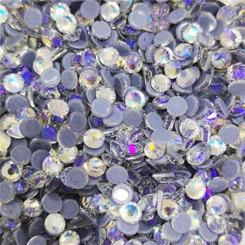 Night Sky Crystal Super Bright Glass Hot Fix Rhinestones for clothing Hight Quality Flatback Nail Art Decorations