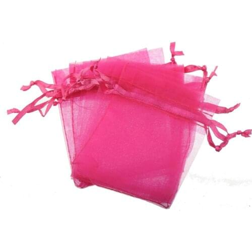 Jewelry bag present show classic 7*9cm rose red string lucency rectangle wedding gift wrapping display pack jewelry storage 30pc