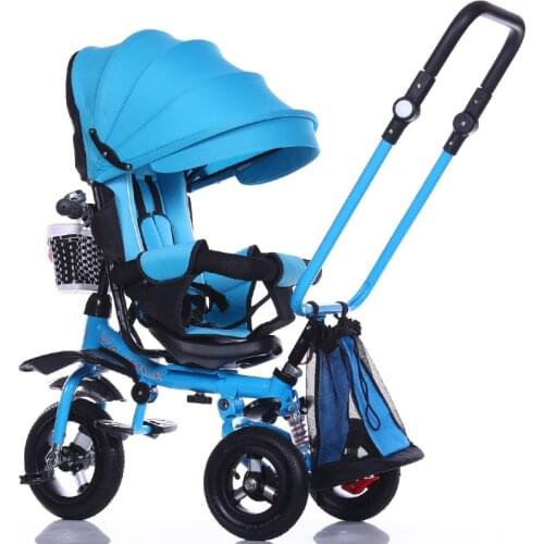 Rotatable Seat Baby Tricycle Stroller 3 In 1 Foldable Baby Wheelchair Tricycle Children Bicycle Shock Absorption Trike Trolley