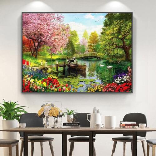 Scenery Landscape DIY Cross Stitch Embroidery 11CT Kits Needlework Craft Set Printed Canvas Cotton Thread Home Sell