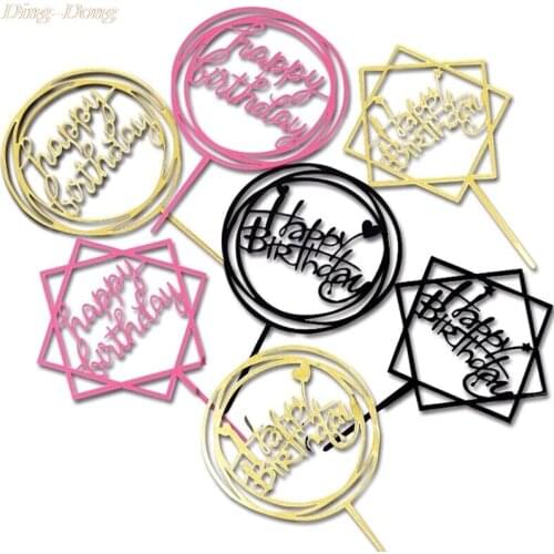 1 Pc Acrylic Hand Writing Happy Birthday Cake Topper Dessert Decoration For Birthday Party Lovely Gift