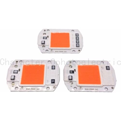 10 PCS AC 110V 220V 20w 30w 50W 380NM-840NM Full Spectrum LED COB Chip, Integrated Smart IC Driver 220V 110V