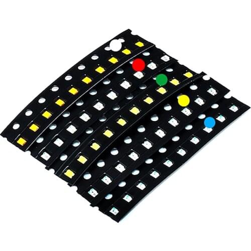 100pcs=5colors x 20pcs 5050 5730 1210 1206 0805 0603 LED Diode Assortment SMD Diode Kit Green/ RED / White / Blue / warm white