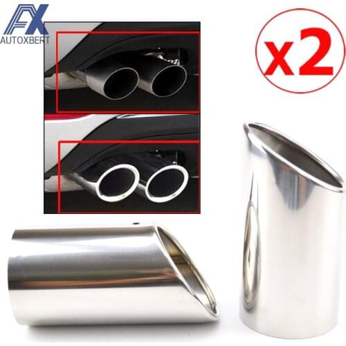 For Audi A1 A3 8p A4 B8 Q5 1.8t 2.0t 2009-on Tail Pipe Tailpipe Finisher End Trim Mufflers Cover 2pc Exhaust Muffler Tips