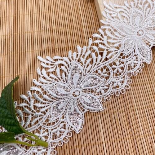 2 yards New sequins lace home accessories accessories large flowers clothing accessories embroidery fabric sewing african