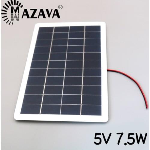5V 7.5Watt Solar Panel Wire 1500mA Portable Solar Charger Pane Climbing Fast Charge Travel DIY Solar Cell Generator