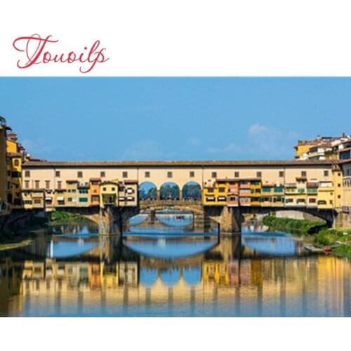 TOUOILP DIY Full Square/round Diamond Painting Reflection house DIY Diamond Embroidery Cross Stitch Rhinestone Mosaic Home Decor