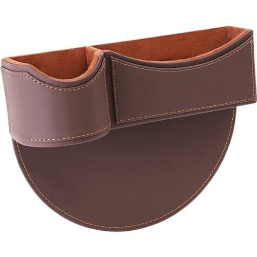 Car Storage Box PU Leather Organizer Box Seat Gap Slit Pocket Seat Side Phone Car Interior Accessories For RV Camper Van SUV