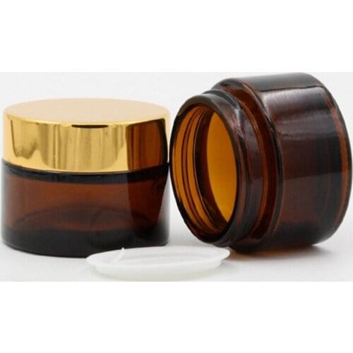 200 pcs/lot 5g amber glass jars, 5ml cream jars, skin care cream bottles, glass cosmetic containers lin3581