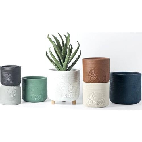 Concrete Flowerpot Silicone Mold Cement Simple Creative Design frosted Pot Succulent Basin Molds