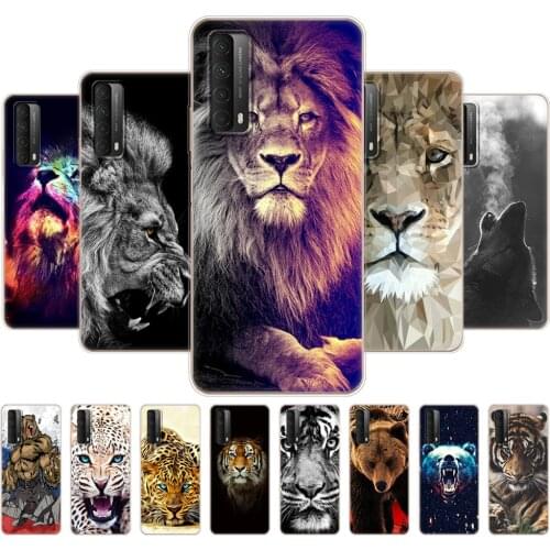For Huawei P smart 2021 Case 6.67" Soft Tpu Silicon Back Phone Cover For PSmart 2021 Bumper Funda Shell wolf tiger lion bear