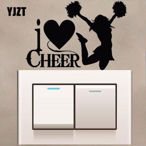 YJZT Cheerleaders Quote Sports Fan Cheerleading Home Decor Wall Decal Light Switch Sticker Vinyl 8SS2214