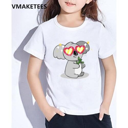 Kids Summer Short Sleeve Girls & Boys T shirt Children Cute Fabulous Koala Cartoon Print T-shirt Funny Baby Clothes,HKP2255