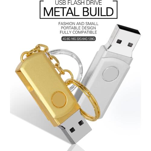Key Chain USB 2.0 Flash Drive Metal Pen Drive 128GB 64GB 32GB 16GB 8GB 4GB Pendrive Waterproof USB Stick Memory Stick