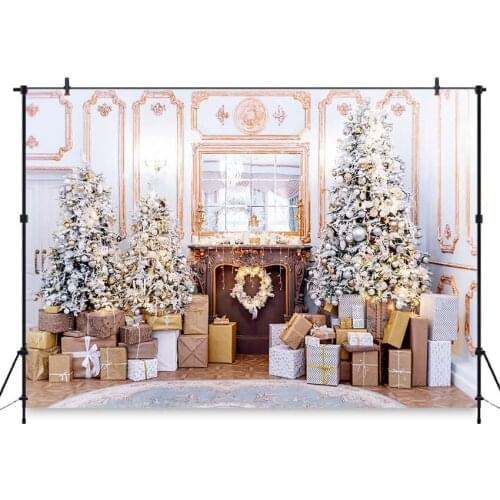 Photography Backdrops Luxury Indoor Christmas Tree Gifts Baby Photo Studio Background Christmas Decoration Photobooth Photocall