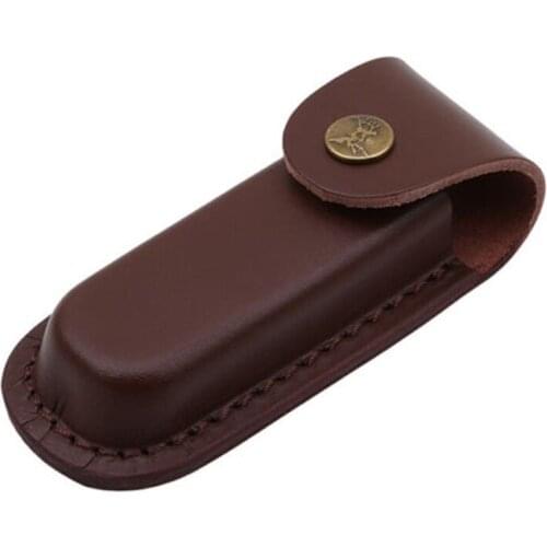 Outdoor Tool Fold Knife Flashlight Holder Leather Sheath Carry Belt Loop Pocket Hunt Camp Case Multi Holster Pouch Bag