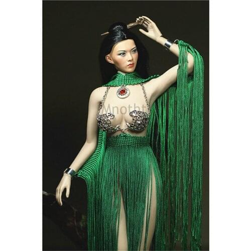 Collection 1/6 Scale Conjoined Fringed Skirt Jewel Shawl Clothing Set Goddess of Life for 12in Action Figure Phicen JIAOUL Toy