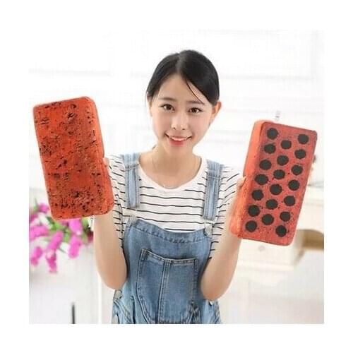 25cm Creative Simulation Brick Plush Toys Childrens Game Tools Nap Pillow Birthday Gift