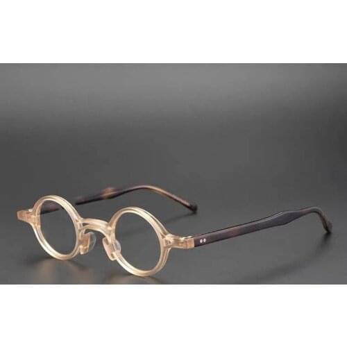 Handmade Acetate Glasses Frame Men Women Retro Round Eyeglasses Clear Lens Spectacle Myopia Computer Eyewear