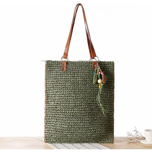 Summer trendy handbags knitting package college wind shoulder vacation tourism leisure beach straw package