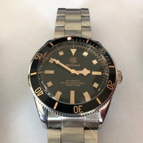BENYAR Fashion Mens Watches Luxury Stainless Steel Classic Top Brand 100M Waterproof Mechanical Watch Automatic Men Watch 2021