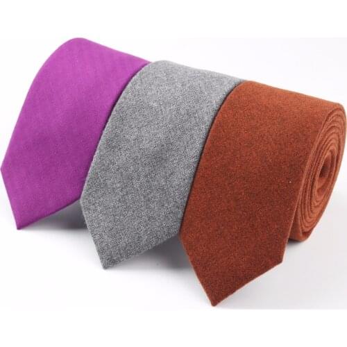 Soft Mens Fashion Diamond Check Artificial Wool Cotton Solid Skinny Ties Men Business Small Ties Designer Cravat