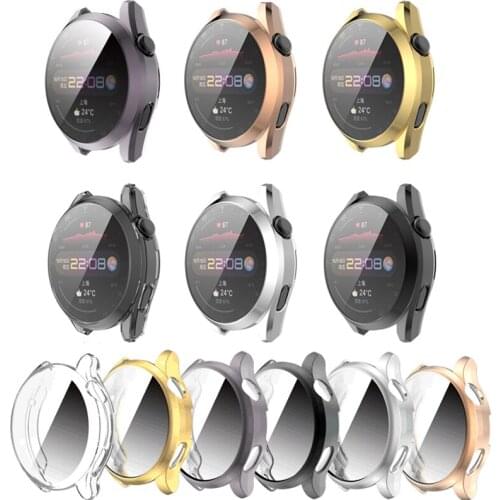 TPU Soft Shell Full Glass Screen Protector Case Frame For Huawei Watch 3/3 Pro 48/46mm Smartwatch 3pro Protective Bumper Cover