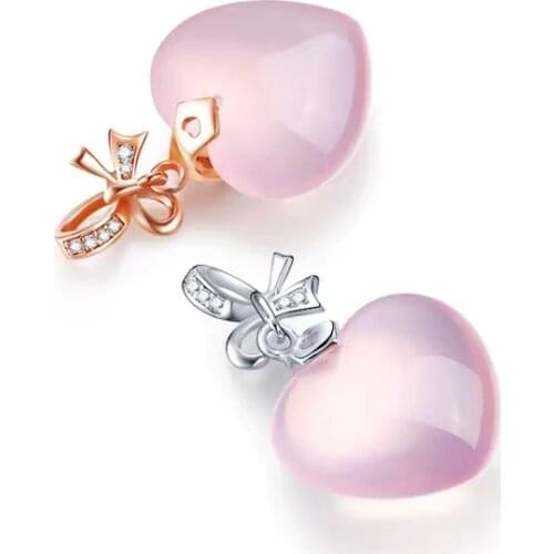 Genuine Natural Rose Quartz Star Light Pendant 18x13mm Women Heart Love Mozambique Queen Clasp Crystal Pendant Jewelry AAAAA