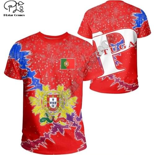 PLstar Cosmos Newest Fashion Portugal Symbol 3D Print Summer Men‘s T-Shirts Flag Short-Sleeve Top Casual Wear Brand Clothing P5