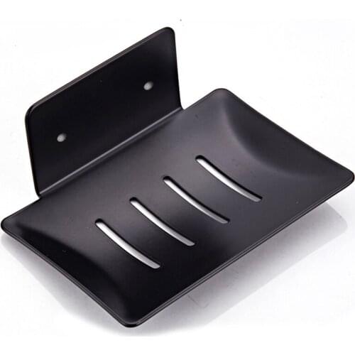 Punch-free Soap Rack Stainless Steel Box Hotel Bathroom Dish Drain Soap Holder Wall Mounted Kitchen Metal Bathroom Accerories