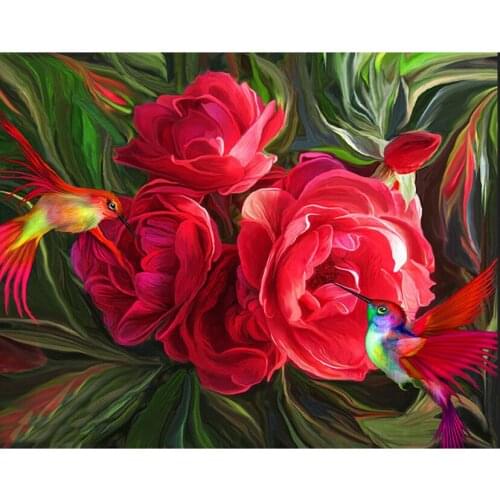 Full circular 5D DIY Diamond Painting red rose flower Diamond Embroidery Pictures Of Rhinestone Home Decor WG662