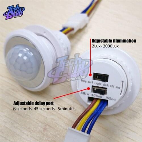 AC 85-AC 265V Adjustable PIR Infrared Ray Motion Sensor Switch Time delay detector switching For Home Lighting LED Lamp