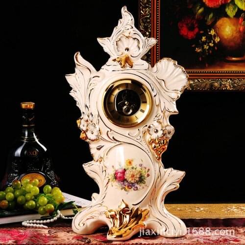 European-style luxury ceramic table clock Home Decoration clock fashion creative living room decorative clocks clock