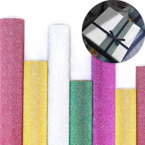 45cmX3m Christmas Glitter Gift Box Wrapping Paper DIY Self Adhesive Wallpaper Cellphone Computer Furniture Packaging Home Deco