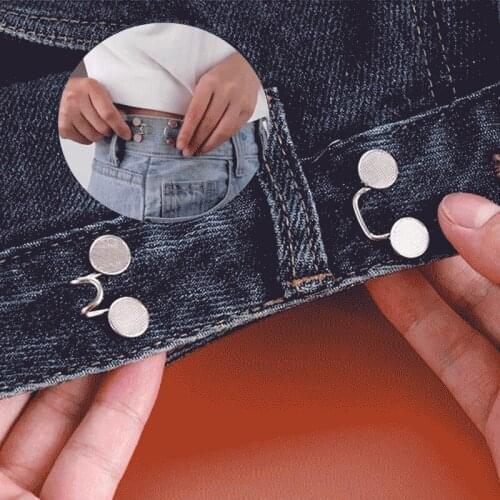 Adjustable No-sewing Waist Buckles Snap Button Without Nail Set Vintage Snap Button Snap Fastener Shirt Pants Buttons Universal