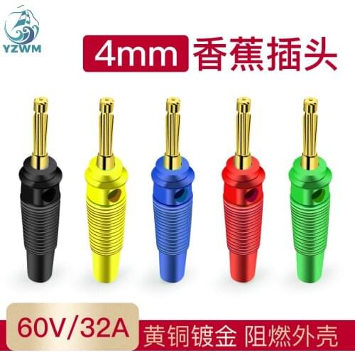 4mm Banana Plug and Socket Fixed with Pure Copper High Voltage Banana Lantern Type High Current Seven Pin Solderless Screw