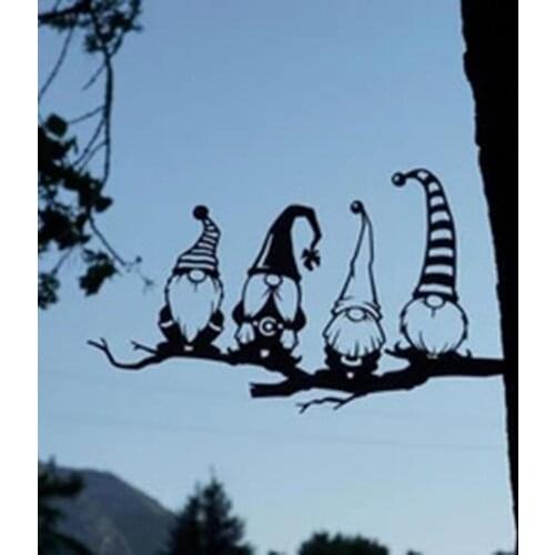 Steel Hummingbird Owl Gnome Decorations Garden Art Silhouettes Garden Features Exquisite Appearance For Garden Decoration