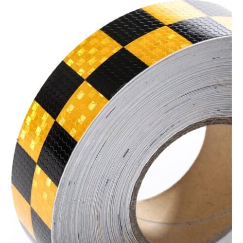 5cmx25m Self Adhesive Warning Tape Arrow Safety Mark Reflective Tape Stickers Car-styling Automobiles Car Reflective tape