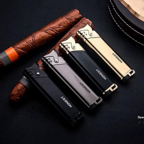 Delicate And portable Butane Torch Windproof Metal Lighter Cigar Smoking Encendedores Smoking Accessories－Gadgets for Men