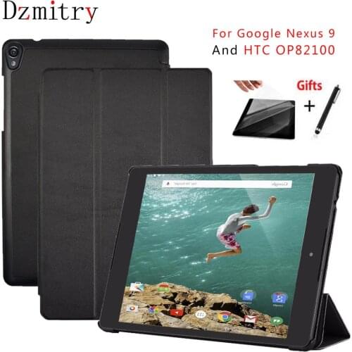 Ultra slim Luxury smart Cover for Google 8.9"inch Nexus 9 leather case Android 5.0 Lollipop tablet by HTC OP82100 case+film+Pen