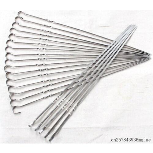 100pcs 9 Type Flat Prod with Hook Hanging Oven Thicken Hook Type BBQ Prod Anti-hot Safety Grill Flat Prod