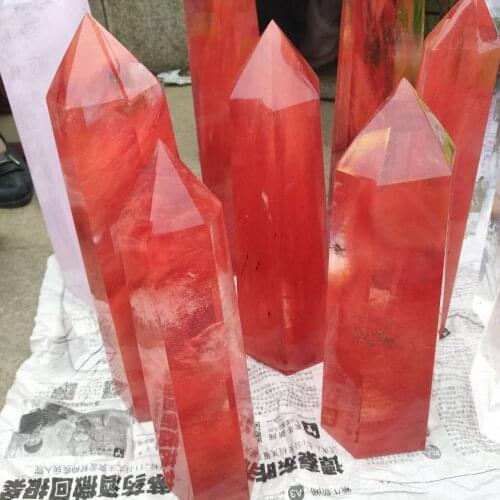 1000g 1pcs Red melting Stone quartz Energy obelisk crystal wand point healing