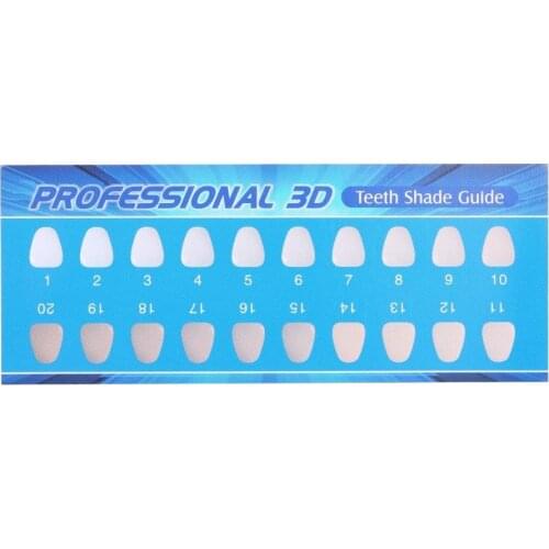 20pcs/lot Teeth Whitening Paper Shade Guide 3D Shade Guide 20 colors