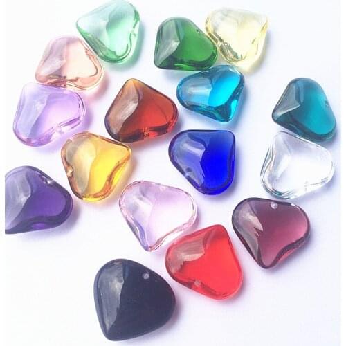 50pcs/lot Beautiful 22*18mm mixcolors Crystal Glass Heart Shape Smooth Pendantsfor chandeliers/crystal lighting hanging parts