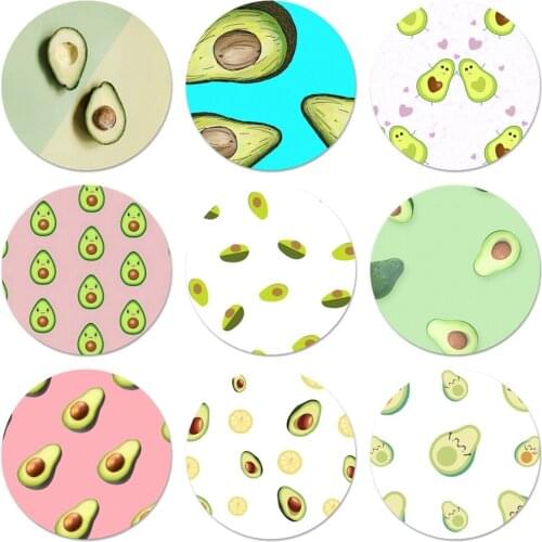58mm Cute Avocado Food Icons Pins Badge Decoration Brooches Metal Badges For Clothes Backpack Decoration