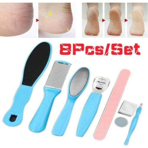 8Pcs/Set Manicure Pedicure Foot File Callus Remover Toe Nail Shaver Feet Pedicure Knife Kit Dead Skin Remover Foot Care Tools
