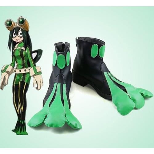 Anime My Hero Academia Cosplay Shoes Boots Tsuyu Asui Cosplay Shoes Halloween Party Daily Leisure Shoes Boku No Hero Academia
