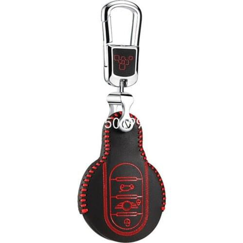 Genuine Leather Car Key Cover Holder Remote 3 Buttons for BMW Mini Clubman 14-17 Mini Countryman 2017 Mini JCW 2015