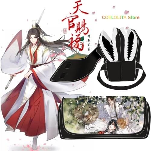 Anime Pencil Case Tian Guan Ci Fu Xie Lian Shi Qingxuan Cosplay Student Zipper Pen Bag Cartoon Cosmetic Bag Stationery box Gifts